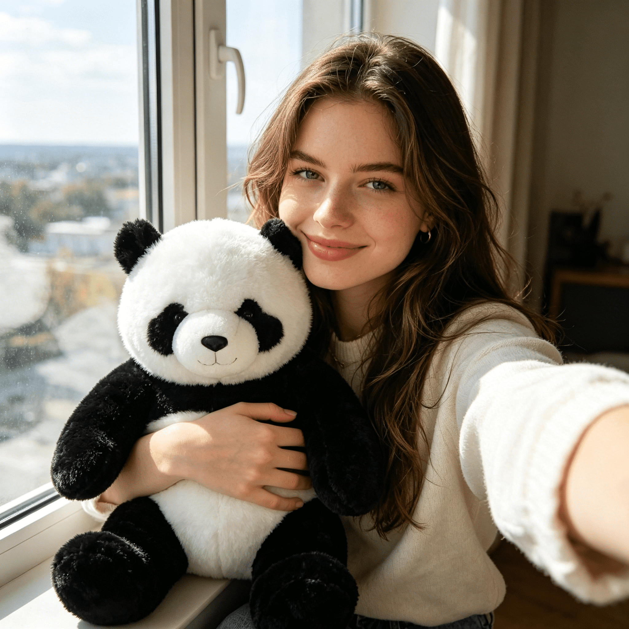 CYFW 2026 New 17.71In Panda Weighted Stuffed Animals,Weighted Plush Animal,Cute Soft Plush Toy Pillow Hugging Plushie Birthday Gifts for Kids Adults