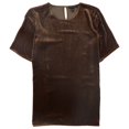 thumbnail image 1 of Eileen Fisher Blusa de terciopelo para mujer, marrón, XS, 1 of 2