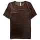 thumbnail image 1 of Eileen Fisher Blusa de terciopelo para mujer, marrón, XS, 1 of 2