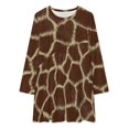 thumbnail image 3 of Giraffe Skin print Long Sleeved Dress wedding dresses for parties dress, 3 of 4