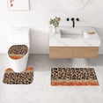 thumbnail image 6 of 4 Pcs Black Leopard Print Shower Curtain Set with Non-Slip Rugs, Toilet Lid Cover and Bath Mat, Wild Animal Skin Bathroom Decor Set with Shower Curtain and Rugs(Hooks Not Included), 6 of 6