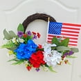 thumbnail image 2 of Siubich - Corona de flores artificiales para el 4 de julio, Día de la Independencia, color rojo, blanco y azul, 45 cm, con el cartel "Dios bendiga a Estados Unidos", para puerta de entrada, Día de, 2 of 5