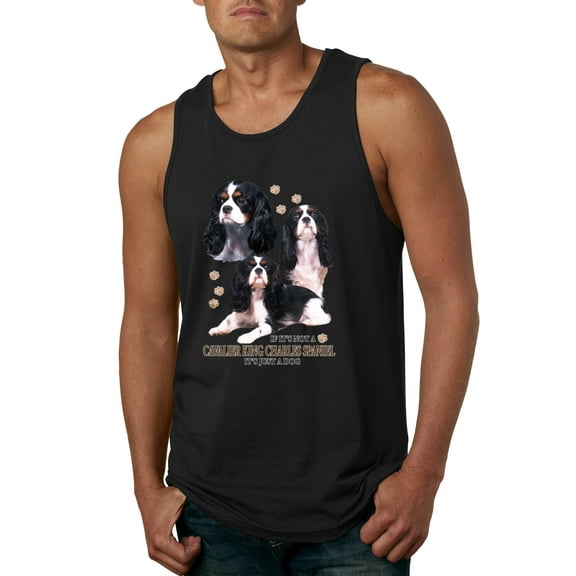 If It's Not a Cavalier King Charles Spaniel It's Just a Dog Gift | Mens Dog Lover Graphic Tank Top, Black, Small