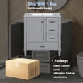 thumbnail image 6 of Bathroom Vanity with Sink, 30 inch Bathroom Vanity with Sink, Bathroom Sink Vanity with 3 Drawers and Cabinet, Built-in Soft Closing Door, Freestanding Bathroom Vanity Cabinet for Bathroom, Grey, 6 of 8