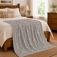 thumbnail image 6 of YShenghong Faded Gray Medallions With Antique Floral Borders Printed Flannel Blanket, 6 of 7