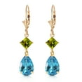 thumbnail image 2 of Galaxy Gold 14k Yellow Gold Dangling Earrings with Peridots and Blue Topaz, 2 of 4