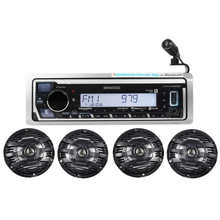Kenwood KMR-M325BT Marine Bluetooth Receiver USB/Android/iPhone+4) 6.5" Speakers