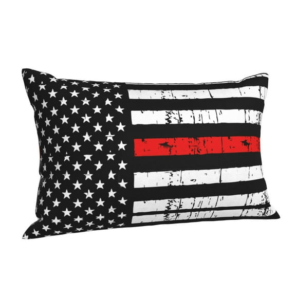 Red Line Flag Pillowcase Pillows Cover Case Decor Decoration Rectangle Printed Throw Pillow Case Cushion Cover 20"x30"