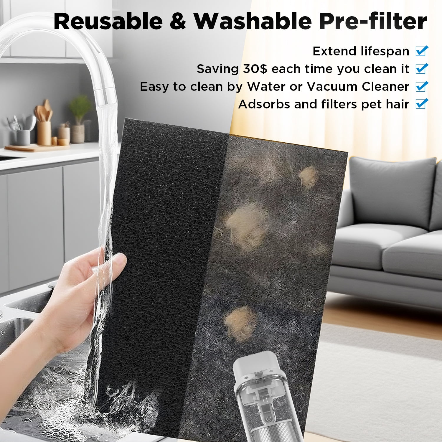 HEPA Air Purifier for Home Up to 2500 Sq.Ft, Allergens Smoke Pollen Pets Hair, Desktop Air Cleaner with True HEPA Filter, Sleep Mode, Night Light, Odors Dust, 20dB Air Purifiers for Bedroom