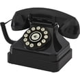 thumbnail image 1 of Teléfono fijo Crosley CR62-BK, estilo retro giratorio, negro, 1 of 9