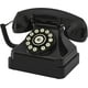 thumbnail image 1 of Teléfono fijo Crosley CR62-BK, estilo retro giratorio, negro, 1 of 9