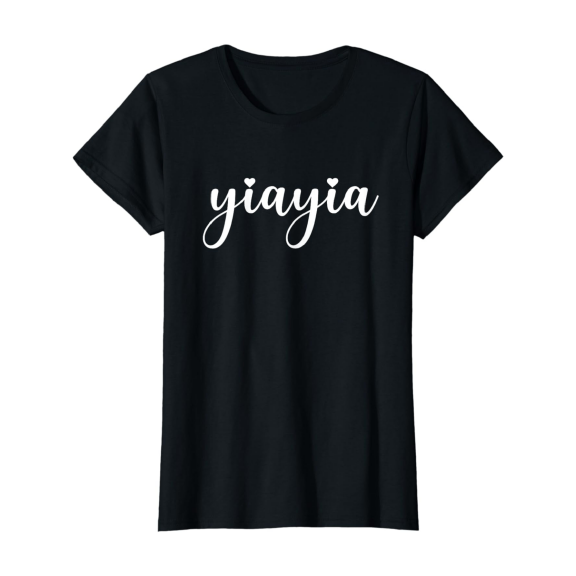 Charming 'Yiayia' Print 100% Cotton T-Shirt for Women - Cute & Casual Mother's Day Gift, Short Sleeve, Round Neck, Machine Washable, Ideal for Casual Attire, Everyday Tshirt|Short Sleeve