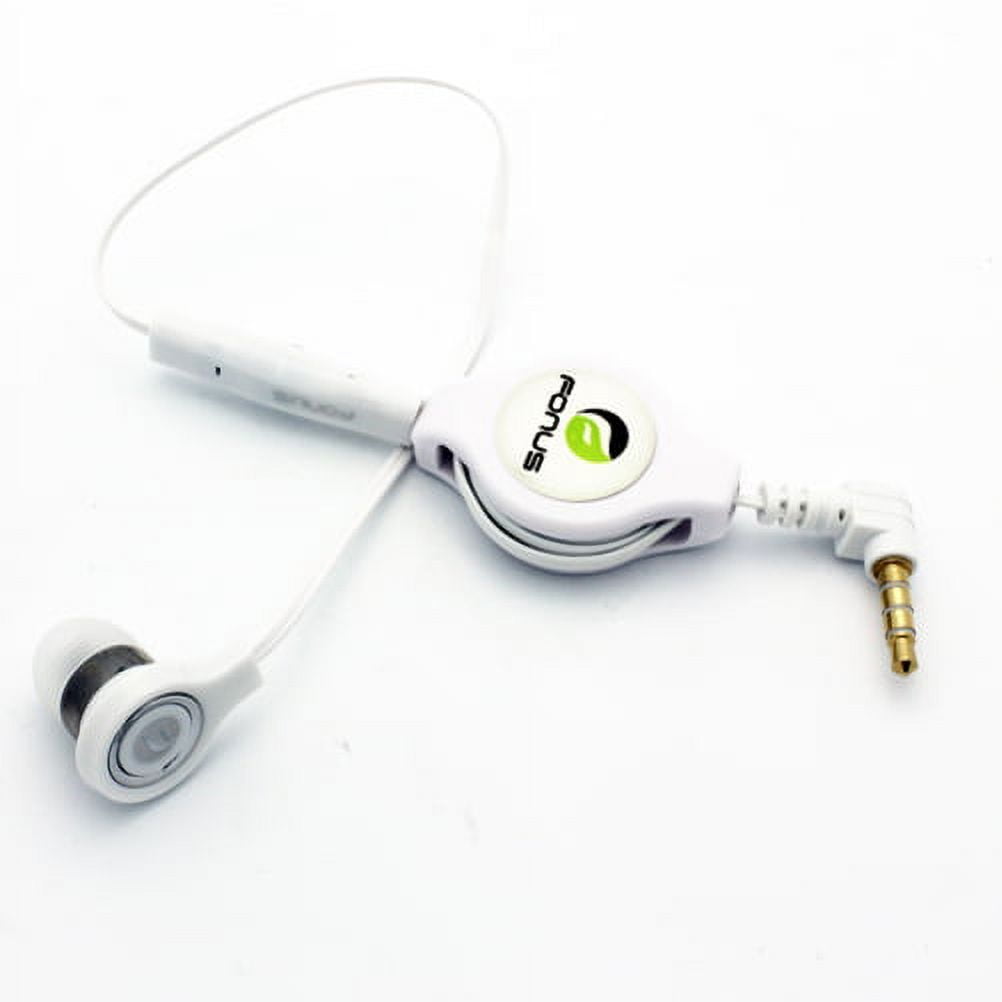 Headphone Retractable Mono Earphone for Motorola Moto G Power 5G (2025) - 3.5mm w Mic Headset Handsfree Earbud Earpiece
