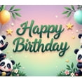 thumbnail image 4 of Colorful Theme Happy Birthday Panda Style Animal Balloons Party Banner for Kids Celebration Indoor Decoration, 4 of 7