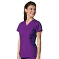 thumbnail image 2 of Maevn Eon Women's V-Neck Pocket Top & Full Elastic Zipper Pocket Cargo Pant Scrub Set, 2 of 5