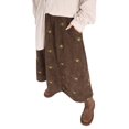 thumbnail image 2 of Women'S A-Line Fairy Patterned Elastic Waist Ruffle Layered Midi Skirt Khaki L, 2 of 9