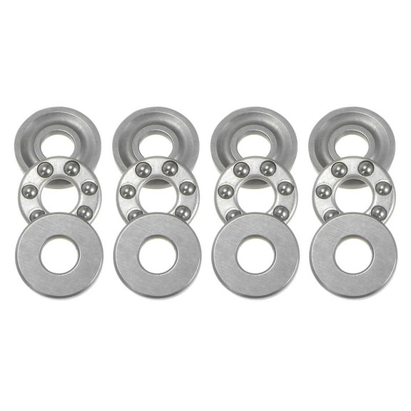 Uxcell F3-8M Miniature Thrust Ball Bearings 3x8x3.5mm Chrome Steel with Washers 4 Pack