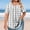 White, variant on Women's Plus Size T-Shirt, Short Sleeve Pleated Blouse with Buttons and Striped Pattern for Casual Wear