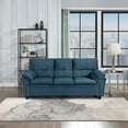 thumbnail image 1 of Modern 3-Seat Sofas for Living Room,Velvet Sofa Couch with Comfortable Armchair and Solid Wood Legs, for Small Spaces,Reading or Lounging,Easy to Install, 1 of 7