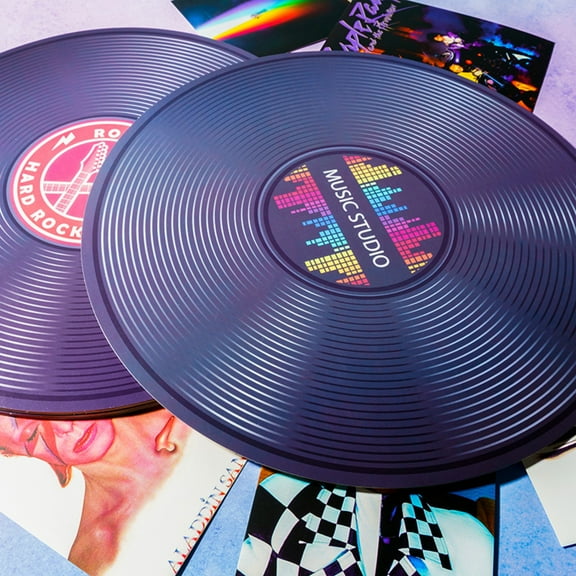 Belanttega 14Pcs Paper Classic Vinyl Records Wall Art Decor Music Theme Party Retro Decoration Party Supplies Photo Backdrop 12Inch Cardboard Records Nostalgic Design Event Styling Decor