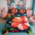 thumbnail image 2 of Manfei Boho Flowers Full Size Comforter Sets 3-Piece,Hawaiian Tropical Botanical Bedding Comforter Set,1 Comforter and 2 Pillowcases,Reversible, 2 of 6