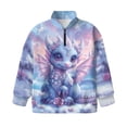 thumbnail image 4 of Uorisanigo Girls Sweatshirts Fashion Blue Snow Dragon Long Sleeve Shirts Tops Fall Trendy Quarter Zip Pullover Sweatshirts School Cropped Pullover Hoodies No Hood for Sports and Daily Wear, 4 of 7
