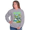 thumbnail image 4 of The Smurfs Kanji Bless the Hustle Unisex Plus Size Sweatshirt Brisco Brands 5X, 4 of 5
