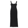 thumbnail image 4 of Vestido De Encaje De Verano Vestido ajustado para mujer Cuello redondo Ranura lateral Y2K Estilo sexy Traje de vacaciones sin espalda Kuymtek Negro S para Mujer, 4 of 9