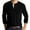 Black, variant on Mens Beefy Henley Shirt Lightweight Long Sleeve Thermal 3 Button Pullover Sweatshirt Big & Tall Jersey Shirt with Pocket