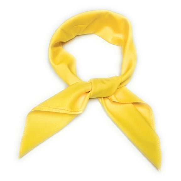 Set of 7 Solid Ribbon Scarves, Head Neck Pocket Square Scarf (Yellow)