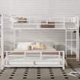 thumbnail image 7 of Noble House Twin over Full L-Shaped Bunk Bed, Space-Saving Metal Frame with Guardrails, Space Saving, White, 7 of 7