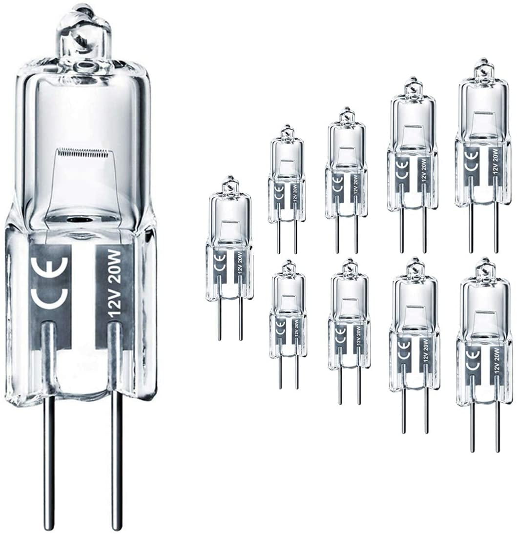 H&Z GU4 Halogen 20W Bulbs, 10 Pack G4 12V 20W with 2800k Warm White