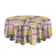 thumbnail image 5 of Pink Hedgehog Rose Pattern Round Tablecloth 60"x60",Wrinkle Wipeable Table Cloth for Kitchen Dining Room Picnic Patio Party, 5 of 6