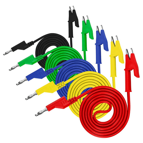 10PCS 4mm Multimeter Banana Plug to Alligator Clips Test Lead for Electrical Testing Wires and Alligator Clip Cable