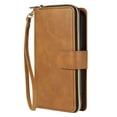 thumbnail image 2 of Feishell for iPhone 12/12 Pro (6.1 inch) Wallet Case for Women Men,Premium PU Leather Magnetic Clasp Zipper 9 Card Slots Folio Flip Holder Shockproof Purse Phone Case with Wrist Strap,Brown, 2 of 8