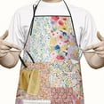thumbnail image 2 of Pioneer Flower Floral Print Pattern Apron-Garden Aprons for Women with Pockets-Cotton Linen Waterproof Kitchen Cooking Gardening Aprons Adjustable for Kitchen,Cooking,BBQ and Salon 33x27 Inch, 2 of 7