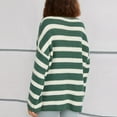 thumbnail image 4 of Women's Oversized Striped Knit Sweater Soft Chunky Pullover with Long Sleeves, Casual Loose Fit, 4 of 5