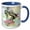 Blue/White, variant on 3drose, Butterfly H, 15oz Two-tone Yellow Mug