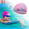 thumbnail image 2 of Gorro de natación de poliéster de dibujos animados de sirena rosa de 1 pieza, 2 of 6