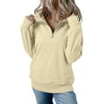 thumbnail image 6 of ZUKMRJPC Womens Sweatshirts Quarter Zip Casual Long Sleeve Turndown Collar Fleece Pullover Sweatshirt Fall Fashion Solid Color Tops, 6 of 7