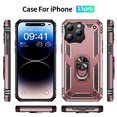 thumbnail image 7 of Allytech Rugged Case for iPhone 15 Pro, Military Grade Protection Shockproof Non-Slip Cover with Metal Rotatable Ring Stand, Magnetic Car Mount Holder Fashion Case for iPhone 15 Pro - Rosegold, 7 of 7
