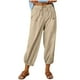 thumbnail image 2 of ICHUANYI ClearanceFashion Women Summer Casual Loose Cotton And Linen Pocket Solid Trousers Pants(Khaki, XL) ICHUANYI WER20232080504492, 2 of 9