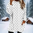 thumbnail image 2 of Long Sleeve Shirts for Women Flannel Winter Warm Crewneck Graphic Printed Tops Casual Loose Pullover Top with Pockets (3XL, White), 2 of 9