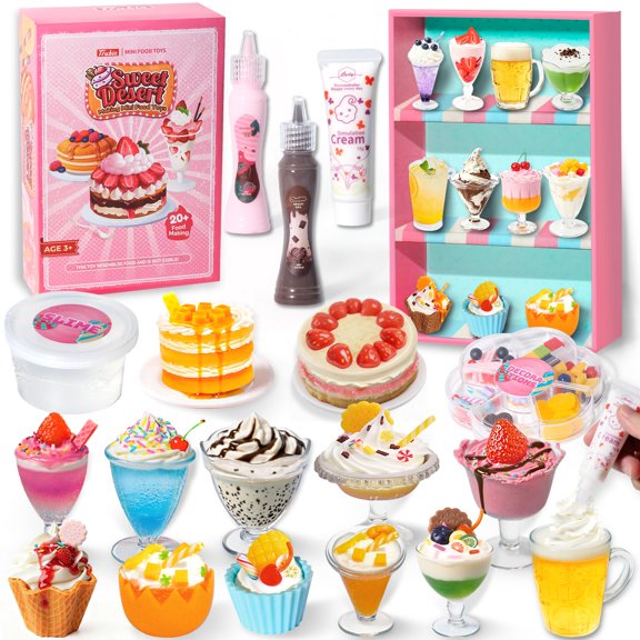 Kit de Slime con Miniaturas de Comida Trubic con 18 Postres y Bebidas