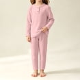 thumbnail image 4 of Spazoro Toddler Girls 2 Pieces Outfit Sets, Crew Neck Shirts and Pants Fall Long Sleeve Solid Color Soft & Breathable Casual Loungewear Sets for Home Pink Size 7-8, 4 of 7