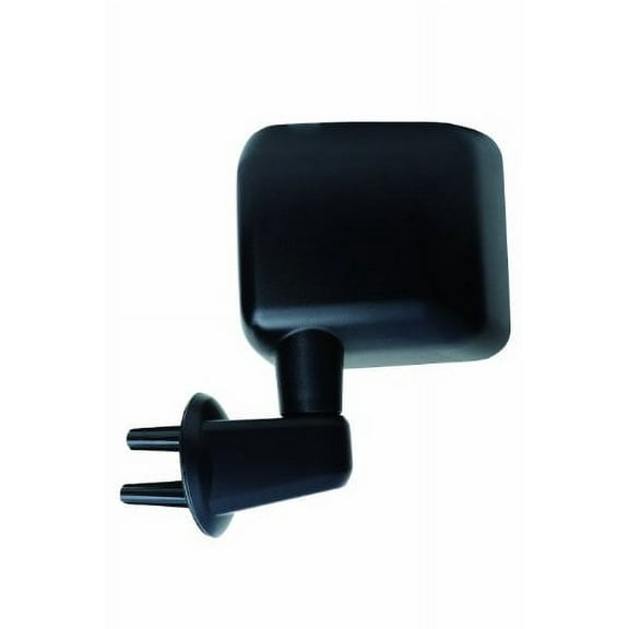 60162C - Fit System Driver Side Mirror for 07-17 Jeep Wrangler Full/ Half door, 2018 Wrangler JK, textured black, foldaway, Manual