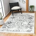 thumbnail image 2 of SAFAVIEH Moroccan Tassel Layla Medallion Shag Area Rug, Ivory/Black, 4'5" x 6'5", 2 of 8