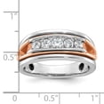 thumbnail image 2 of Auriga Fine Jewelry 14K Rose and White Gold Men's 5-Stone Diamond Ring Size 10 (Carat: 0.5cttw, Clarity: I1, Color-GHI), 2 of 5