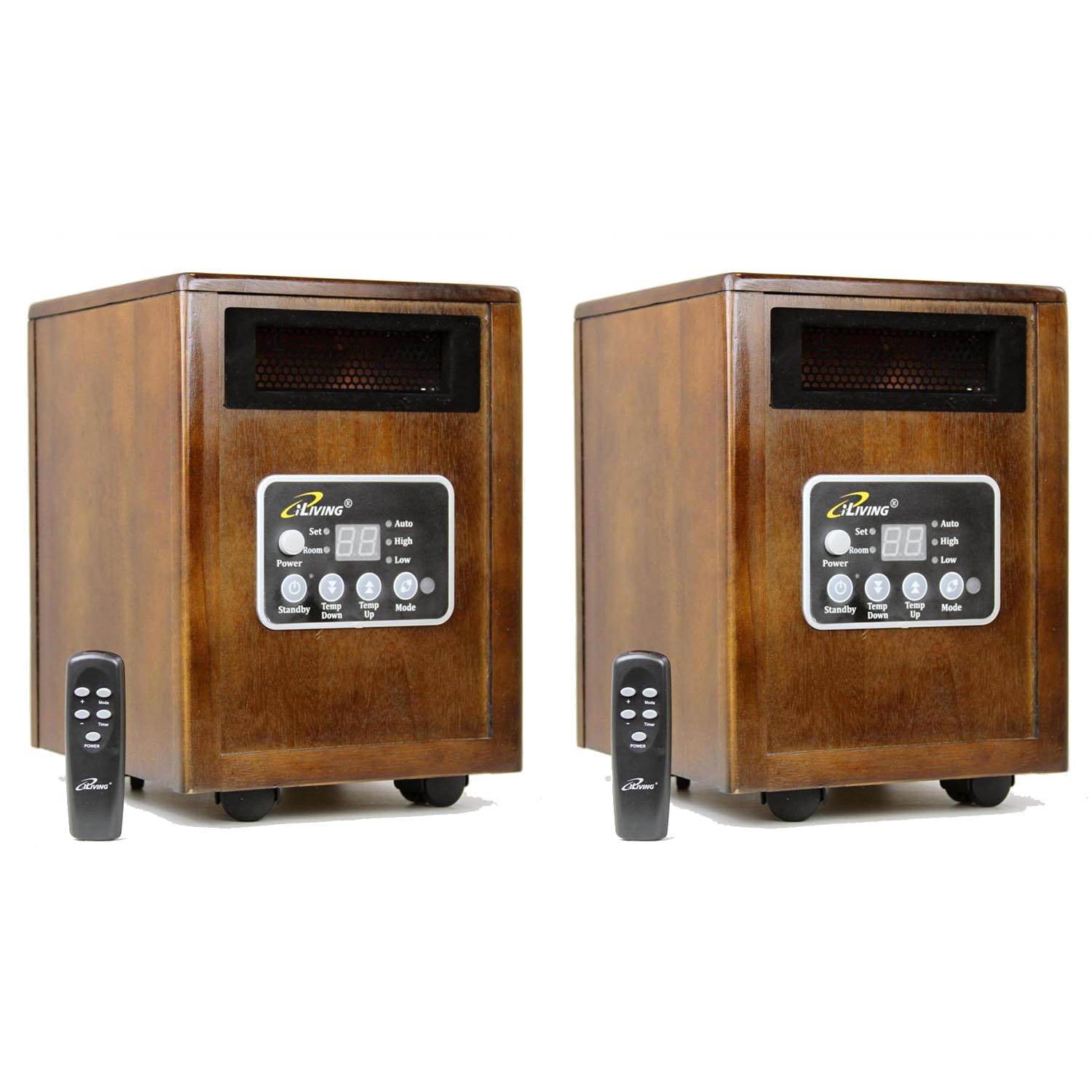iLiving ILG-918 1500W Cabinet Infrared Portable Electric Space Heater (2  Pack) - Walmart.com