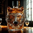 thumbnail image 5 of Sltwyw Wolf Head Shaped Whiskey Decanter - High Borosilicate Glass Liquor Spirit Bottle Barware Gift for Home Entertaining Collection, 5 of 8